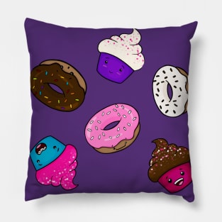 Kawaii Donuts and Cupcakes Pillow