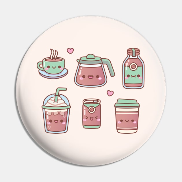 Cute Hot Coffee Iced Coffee Doodles Pin by rustydoodle