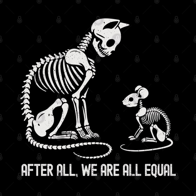 All Equal Cat and Mouse Skeleton Graphic - Tolerance & Equality Design by KontrAwersPL