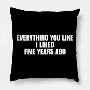 Everything you like I liked five years ago Pillow