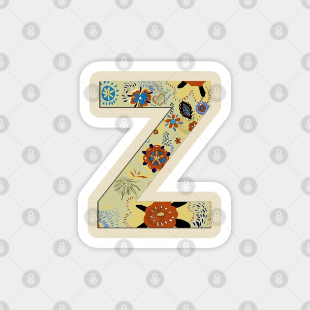 Monogram letter Z Magnet by Slownessi