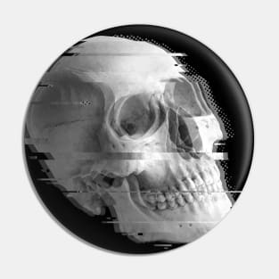 Glitch Skull Pin