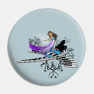 Cute fairy dancing on a piano Pin