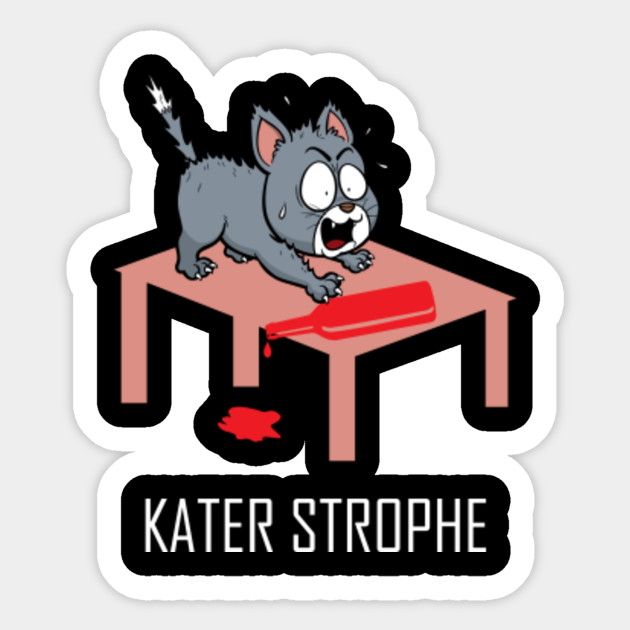 Katze Kater Katerstrophe Katze Wein Kater Rotwein Pegatina