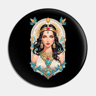 Cleopatra Queen of Egypt retro vintage comic design Pin