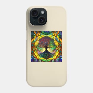 Stained Glass Portal To The Tree Of Life Phone Case