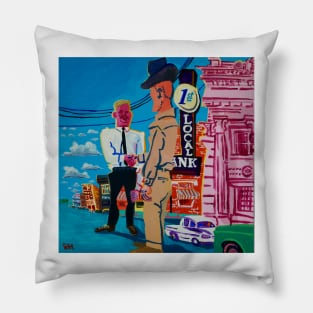 Handshake on Front Street Pillow