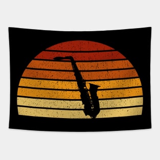 Vintage Sunset Saxophone Gift For Saxophonists & Sax Players Tapestry