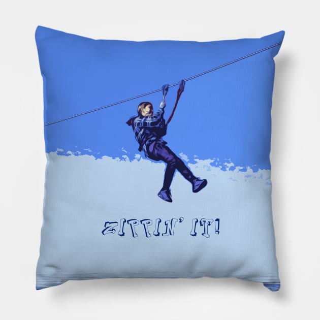 Zippin' It! - Zipline Rider Pillow by Highseller