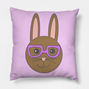 Rabbit Wearing Glasses Pillow