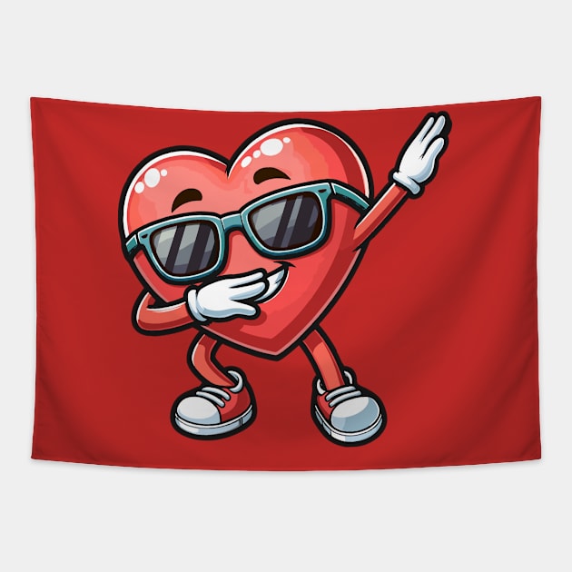 Dabbing Heart Tapestry by Etopix