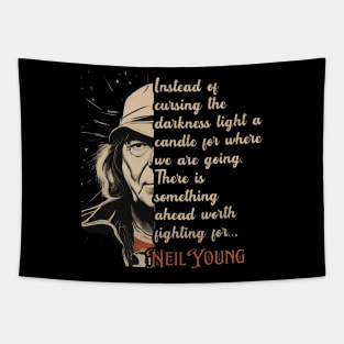 Neil Young Vintage Classic Quotes Tapestry