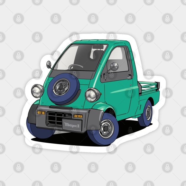 Daihatsu Midget kei car truck in green Magnet by Webazoot