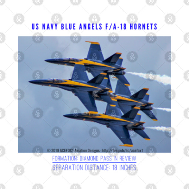 Blue Angels F/A-18 Hornets Diamond Pass 18 Inch Separation - Blue Angels - Phone Case