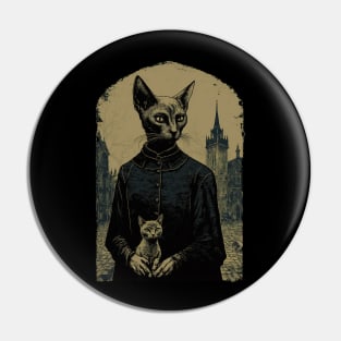 Sphynx Cat Dark Priest Pin