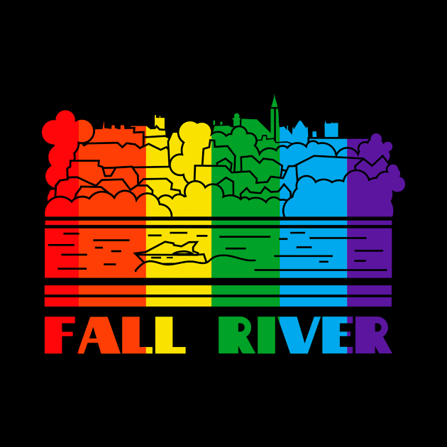 Fall River Pride Shirt Fall River LGBT Gift LGBTQ Supporter Tee Pride Month Rainbow Pride Parade by NickDezArts