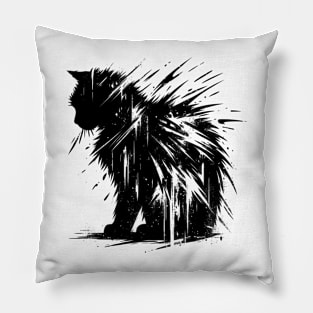 Feline  Kitten Silhouette Cat Pillow