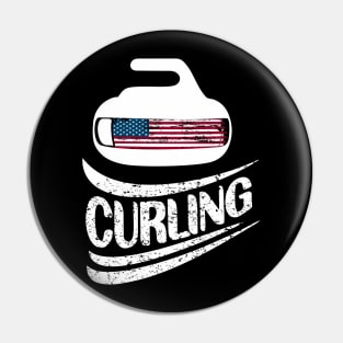 USA Curling rock Pin