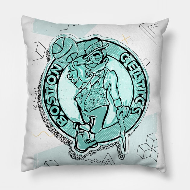 Celtics vintage art Pillow by PrintstaBee