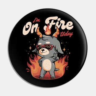 I'm On Fire Today - Funny Evil Creepy Baphomet Gift Pin