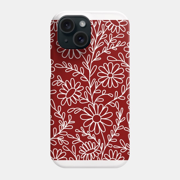 Chamomile Neck Gator Red Chamomiles Phone Case by DANPUBLIC