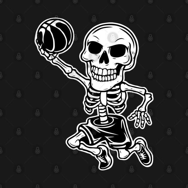 Skeleton Basketball Player by Nightmare Tee