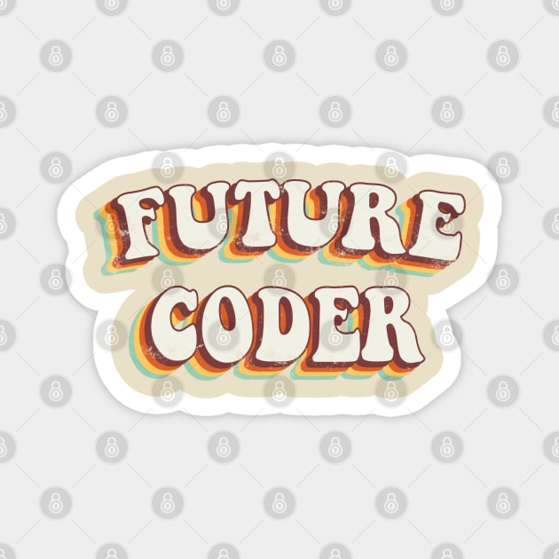 Future Coder - Groovy Retro 70s Style Magnet by LuneFolk