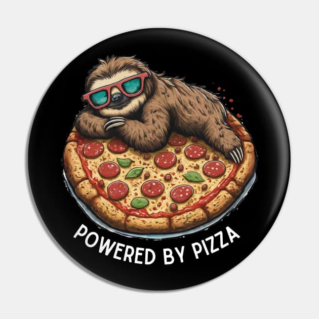 Sloth Life: Powered by Pizza Pin by JollyCoco