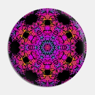 Dot Mandala Flower Pink Blue and Orange Pin