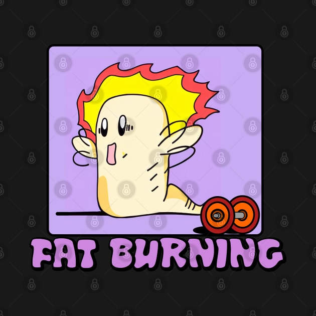 FAT BURNING - Funny Fat Burning Gym Workout Cartoon Gift by sillyindustries