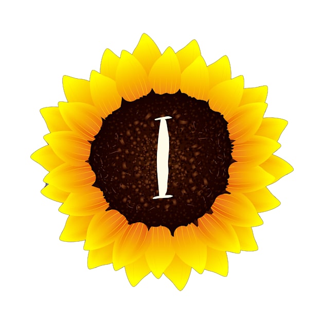 Floral Monogram I Bright Yellow Sunflower by floralmonogram