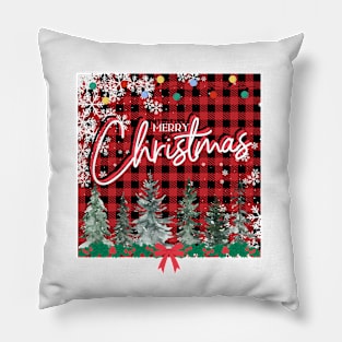 Merry Christmas (Plaid) Pillow