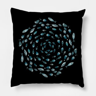 School of Fish Mandala Pillow