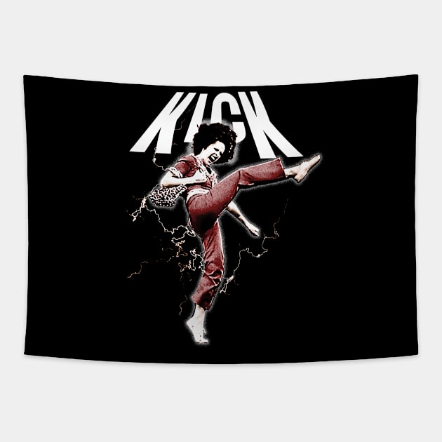 sally o'malley KICK vintage design Tapestry by jerrysanji