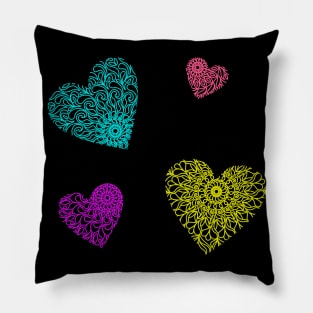 Cute Heart Doodles Pillow