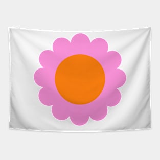 Retro Pink and Orange Mod Pop Flower Tapestry