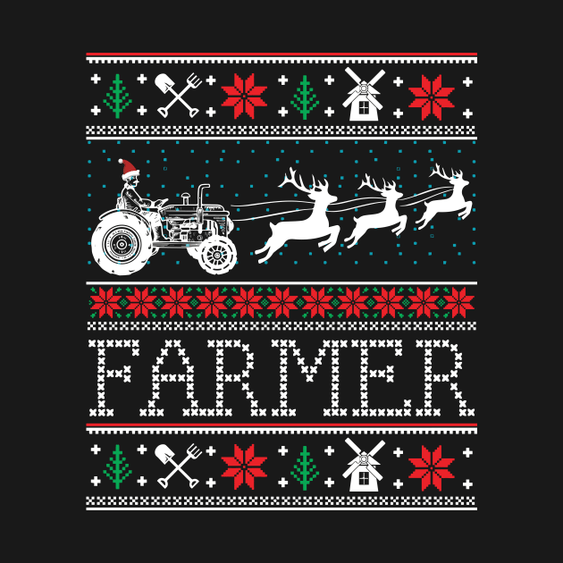 Farmer Tractors Ugly Christmas Xmas Gifts by mrsmitful01