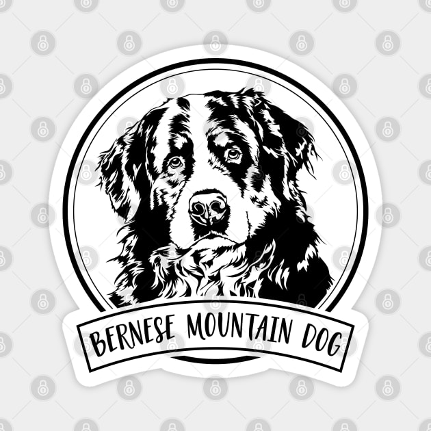 Bernese Mountain Dog lover dog portrait Magnet by wilsigns