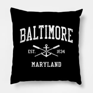 Baltimore Md Crossed Oars Boat Anchor Sports Pillow