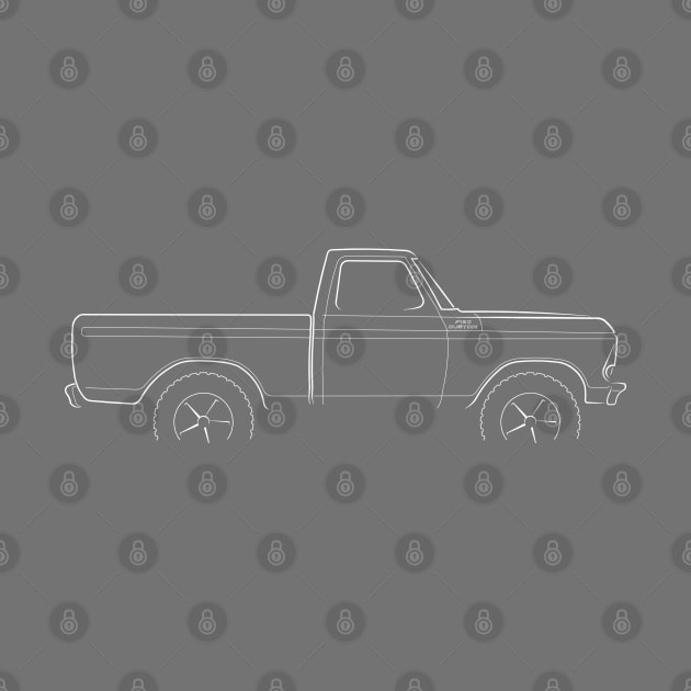 1979 Ford F-150 4x4 pickup - profile stencil, white by mal_photography