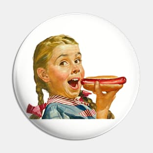 Hot Dog Girl Pin