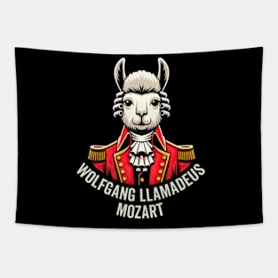 Wolfgang Llama Portrait Llamadeus Mozart Classical Music Humor Tapestry