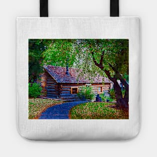 Log Cabin In The Woods Tote