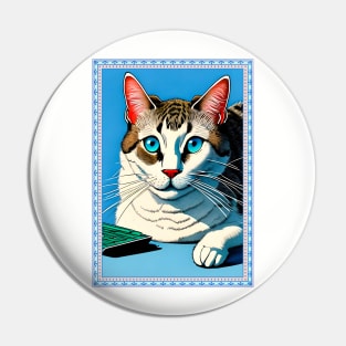 Funny Lazy Bored Cat Pin