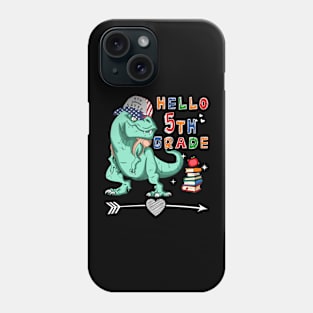 Hello 5th Grade - Back To School 1st Day 2021 Dinosaur Phone Case