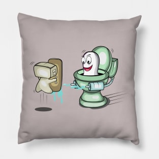 skibidi toilet cartoon Pillow