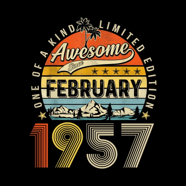 Awesome Since February 1957 Vintage 66th Birthday by PlumleelaurineArt