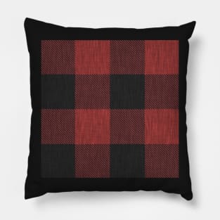 Red and Black Textured Buffalo Plaid Pillow