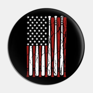 American Flag Baseball Men Boys Apparel Dad 4th July Pin