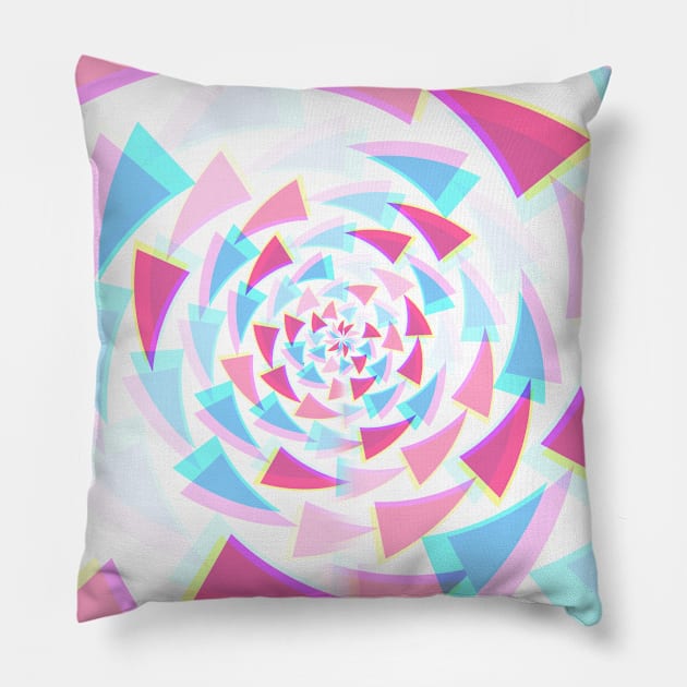 Tunnel Swirl Pastel Arrow Pattern Pillow by Peaceful Space AS